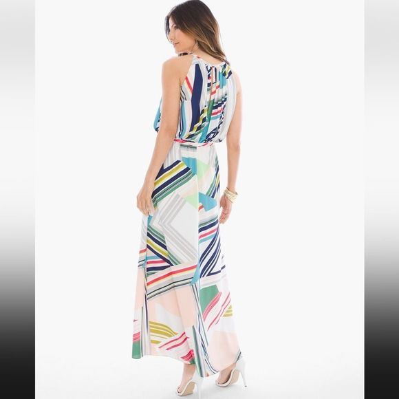 Chico's Multicolor Striped Maxi Dress - Picture 2 of 14